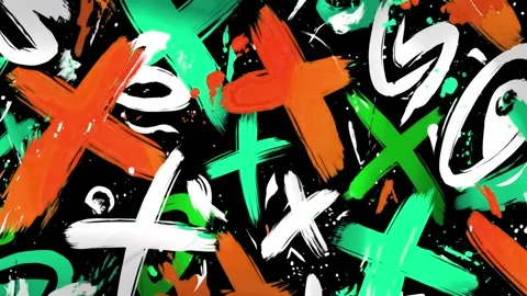 Graffiti Cross Background With Orange Green and White Paint Marks 動画素材 315538841