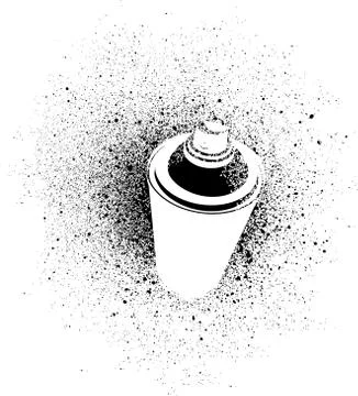 Graffiti cross spray design element in white on black Stock Illustration