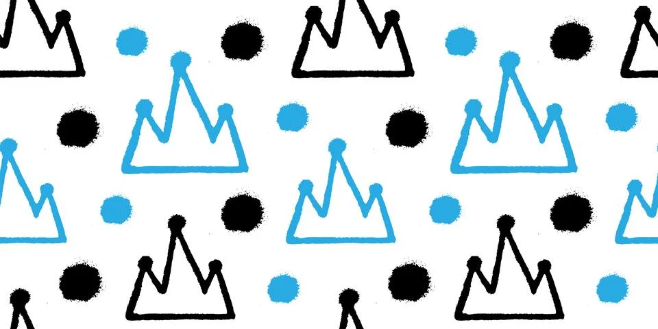 Graffiti crown. Paint spray pattern. Aerosol brushstroke. Fashion girl or m.. Stock Illustration