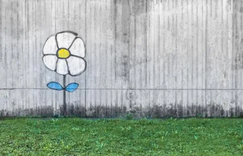 Graffiti of a daisy Stock Photos