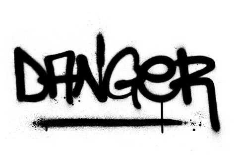 Graffiti danger word sprayed in black over white Stock-Illustration