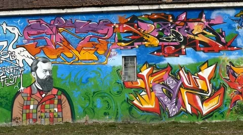 Graffiti Of A Dictator Stock Footage 47215281