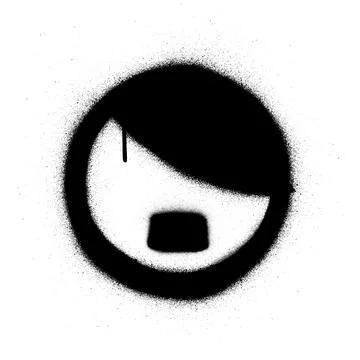 Graffiti dictator icon sprayed in black over white Stock Illustration