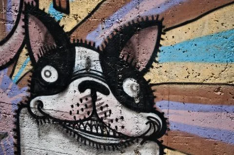 Graffiti of dog Stock Photos