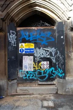 Graffiti on a door Stock Photos