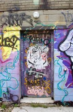 Graffiti Door Foto stock
