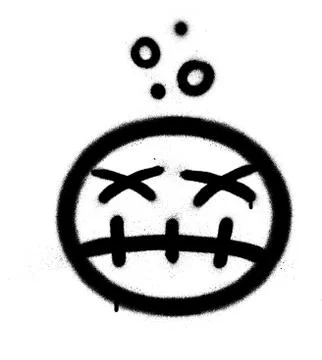 Graffiti drunk icon sprayed in black over white Stock Illustration