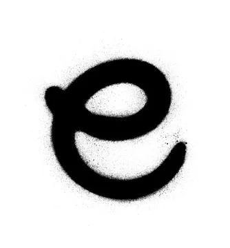 Graffiti E font sprayed in black over white Illustrazione stock