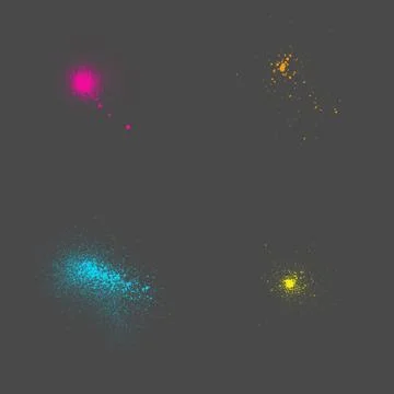 Graffiti effect elements in multiple color over gray Illustrazione stock