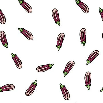 Graffiti eggplant vector seamless pattern Stock Illustration
