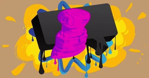 Graffiti Electric Sander on brown Stock Footage 341996277