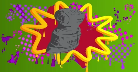 Graffiti Electric Sander on green Stock Footage 339990174