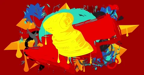 Graffiti Electric Sander on red Stock Footage 339990172
