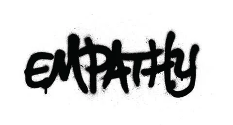 Graffiti empathy wrord sprayed in black over white Stock Illustration
