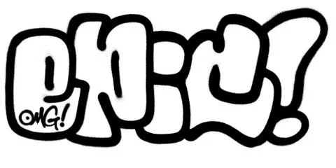 Graffiti epic word sprayed in black over white Stock Illustration