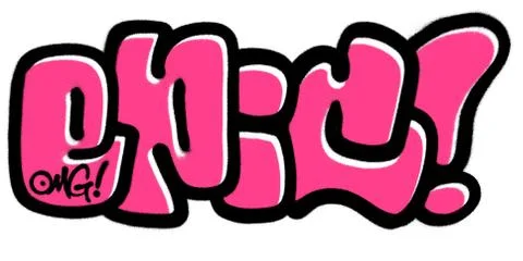 Graffiti epic word sprayed in black and pink over white Stock Illustration