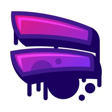 Graffiti Equal as Purple Bold Mathematical Sign Vector Illustration Stock Illustration
