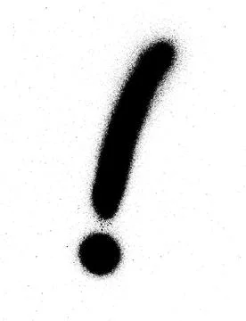 Graffiti exclamation mark in black over white Stock Illustration