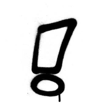 Graffiti exclamation mark in black on white Stock Illustration
