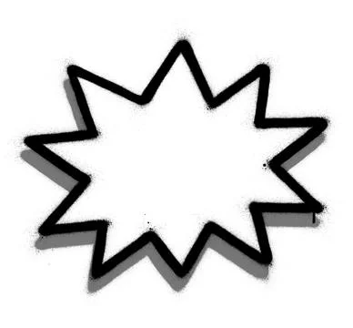 Graffiti exploded star shape with drop shadow over white Illustrazione stock