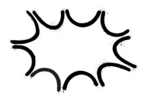 Graffiti explosion effect sprayed in black over white Stock Illustration