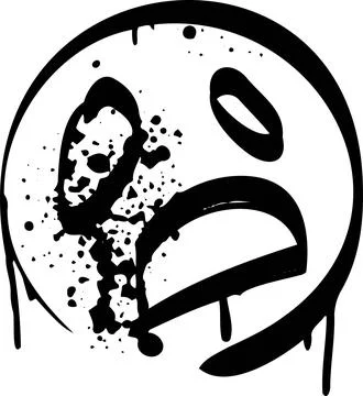 Graffiti face sign. Paint spray street drawn Stock Illustration