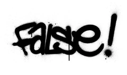 Graffiti false word sprayed in black over white Stock Illustration