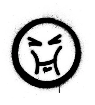 Graffiti fat icon sprayed in black over white Stock Illustration