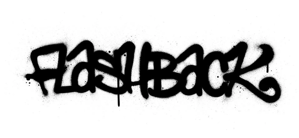 Graffiti flashback word sprayed in black over white Stock Illustration