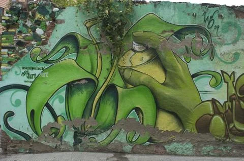 Graffiti of a flower Stock Photos