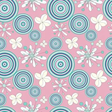 Graffiti flowers seamless vector pattern for your design Stock Illustration