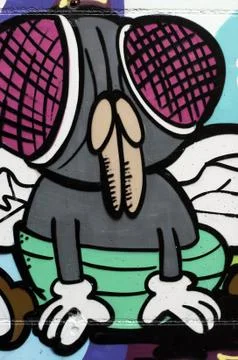 Graffiti of a fly Stock Photos