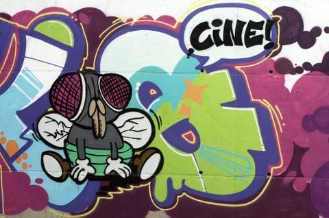 Graffiti of a fly Stock Photos
