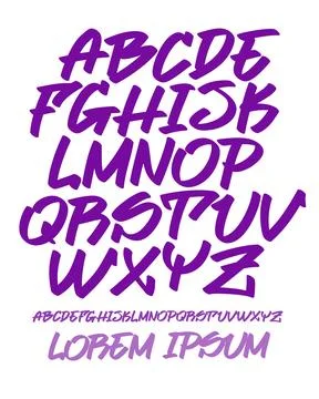 Graffiti font - Hand written - Vector alphabet 스톡 일러스트