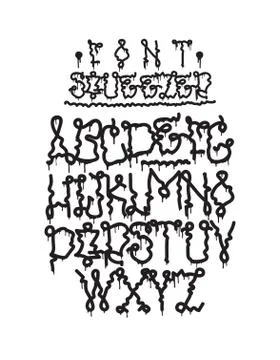 Graffiti font squeezer Stock Illustration