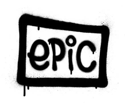 Graffiti framed epic word sprayed in black over white Stock Illustration