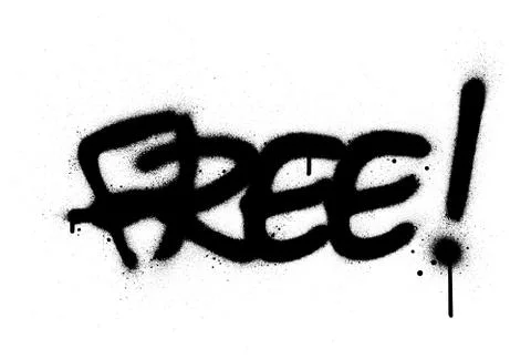 Graffiti free word sprayed in black over white Stock Illustration