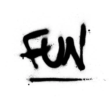 Graffiti fun word sprayed in black over white Illustrazione stock