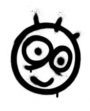 Graffiti funny emoji sprayed in black on white Stock Illustration