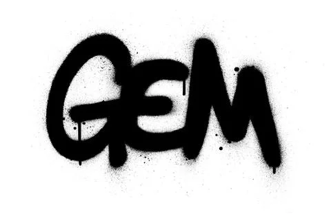 Graffiti gem word sprayed in black over white Stock Illustration