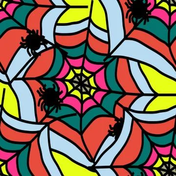 Graffiti on a geometric background seamless pattern Stock Illustration