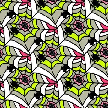 Graffiti on a geometric background seamless pattern Stock Illustration