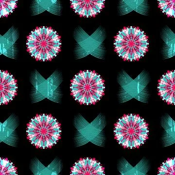 Graffiti on a geometric background seamless pattern Stock Illustration