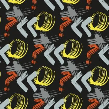 Graffiti on a geometric background seamless pattern Stock Illustration