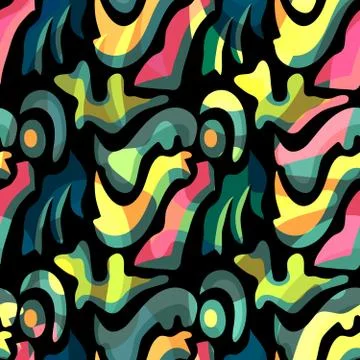 Graffiti on a geometric background seamless pattern Stock Illustration