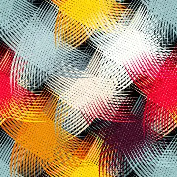 Graffiti on a geometric background seamless pattern Stock Illustration