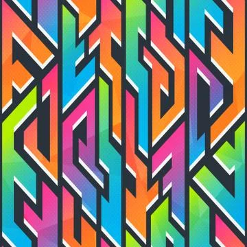 Graffiti geometric pattern Illustrazione stock