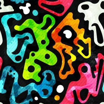 Graffiti geometric seamless pattern Illustrazione stock