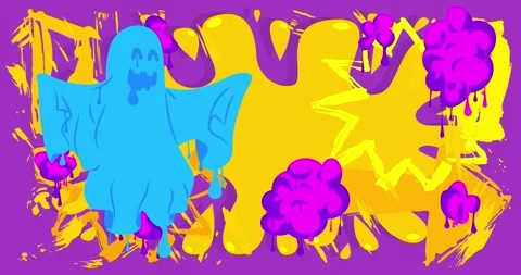 Graffiti Ghost animation Stock Footage 289157944