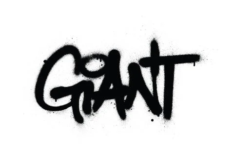 Graffiti giant word sprayed in black over white Stock Illustration